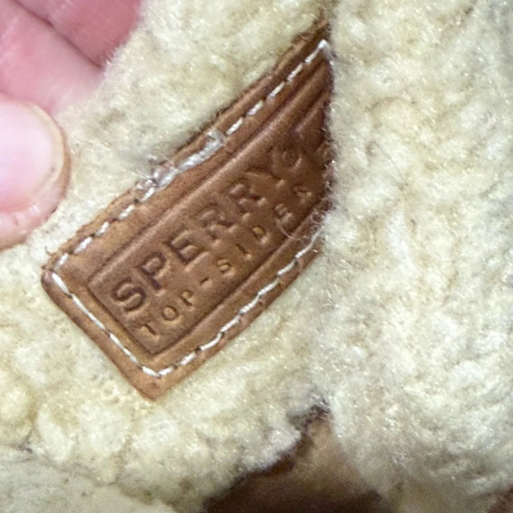 Sperry Saltwater Leather Duck Boot Faux Fur Cuff Size 7 A38
